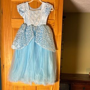 Blue Princess Dress with Silver Accents